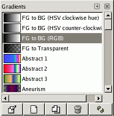 The screenshot illustrates the Gradients dialog