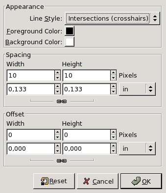 The Configure grid dialog