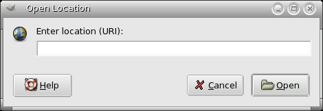 The Open Location dialog window