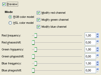 Options for the Alien Map 2 filter