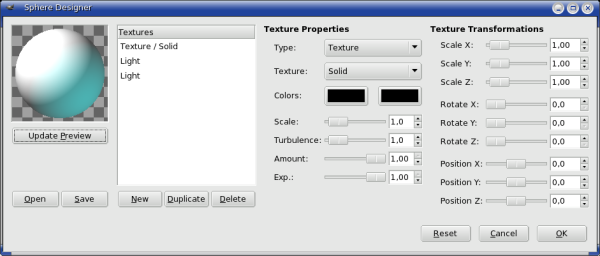 Sphere Designer filter parameters