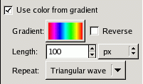 Gradient options for painting tools.