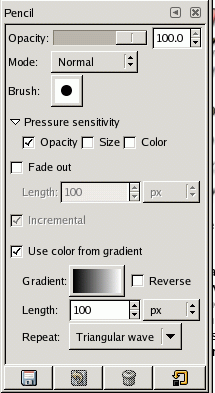 Pencil Tool options