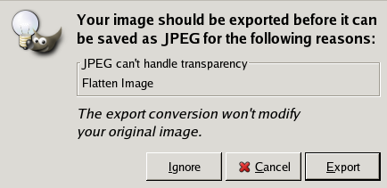 Example of an Export dialog