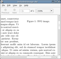 Evince отображает DVI-файл