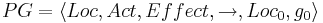   PG= \langle Loc , Act , Effect ,\rightarrow, Loc_0, g_0 \rangle 