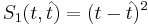 S_1(t, \hat{t}) = (t - \hat{t})^2