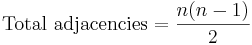 \text{Total adjacencies} = \frac{n(n-1)}{2}