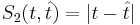 S_2(t, \hat{t}) = |t - \hat{t}|