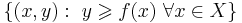 \{(x,y):~ y \geqslant f(x) ~ \forall x \in X\}