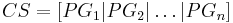 CS = \left[PG_1 | PG_2 | \dots | PG_n\right]