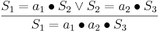 \frac{S_1 = a_1 \bullet S_2 \or S_2 = a_2 \bullet S_3}{S_1 = a_1 \bullet a_2 \bullet S_3}