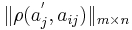 \| \rho(a^'_{j}, a_{ij}) \|_{m \times n}