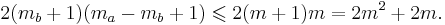 2(m_b + 1)(m_a - m_b + 1) \leqslant 2(m+1)m = 2m^2 + 2m.