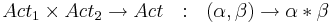 Act_1 \times Act_2 \rightarrow Act ~~ : ~~ (\alpha, \beta) \rightarrow \alpha * \beta